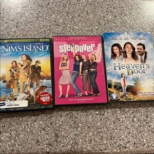 3 Girls DVD Movies: Sleepover, Nim's Island, Heaven's Door